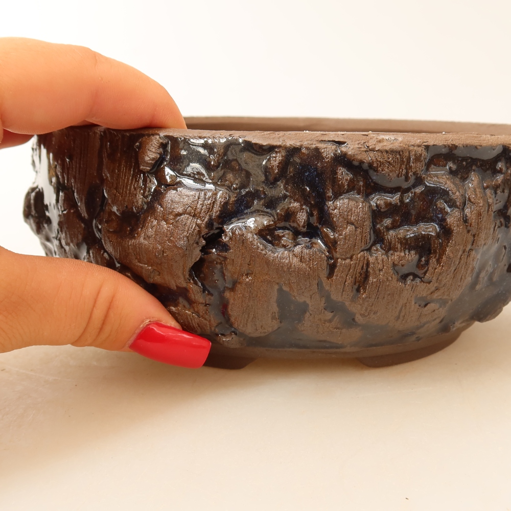 Keramik-Bonsai-Schale 16 x 16 x 6,5 cm, Farbe: braun