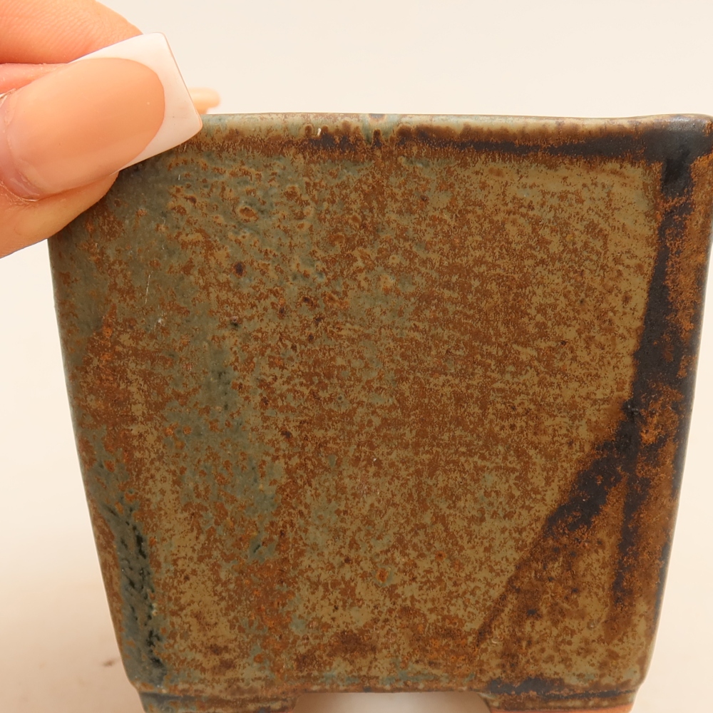 Keramik-Bonsai-Schale, 7,5 x 7,5 x 6,5 cm, Farbe: braun