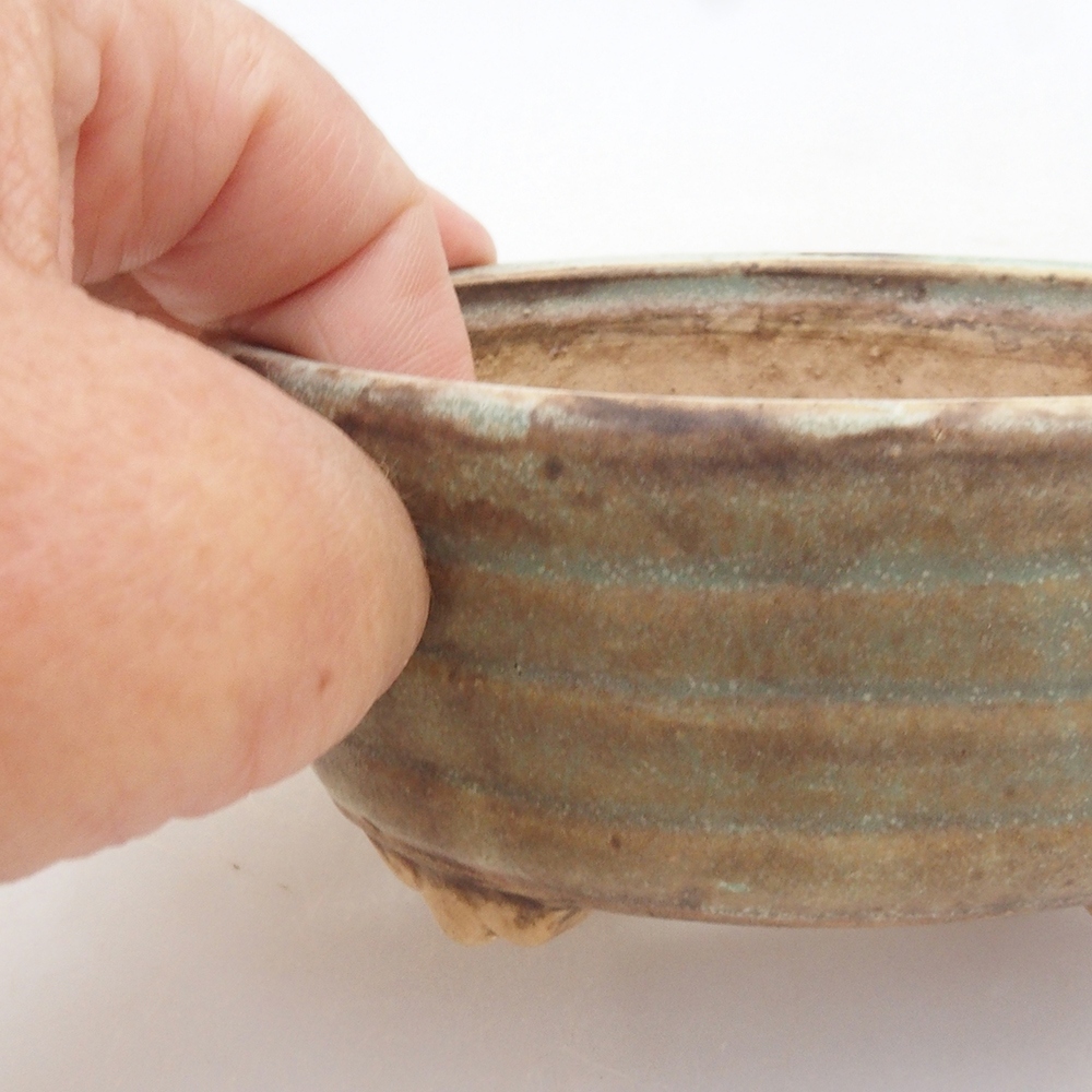 Bonsaischale aus Keramik 10 x 8,5 x 4 cm, braun