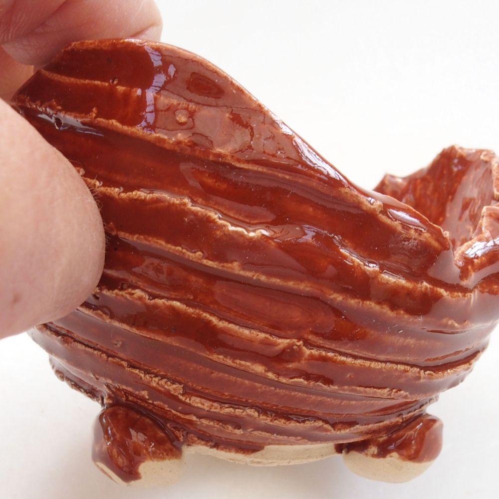 Keramische Schale 7,5 x 7,5 x 6 cm , Farbe braun