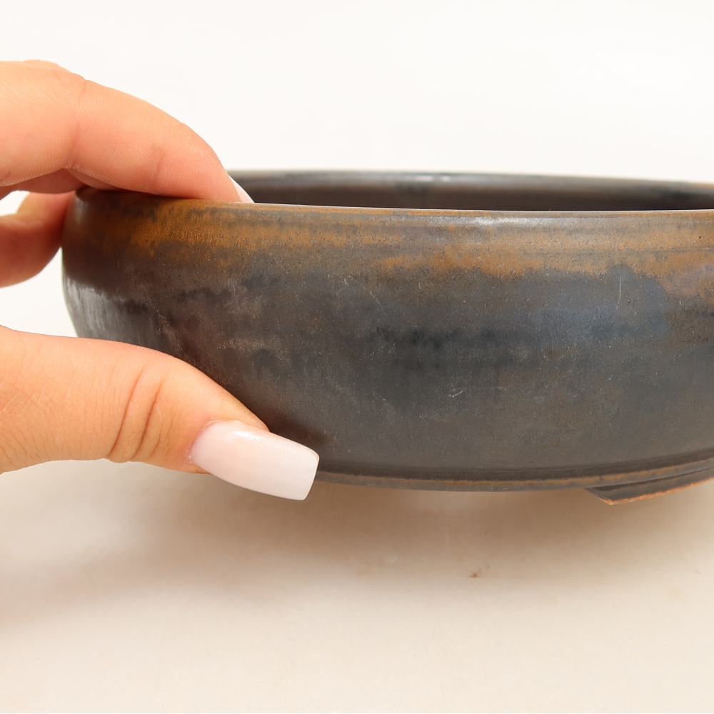 Keramik-Bonsai-Schale 17 x 17 x 5,5 cm, Farbe: braun