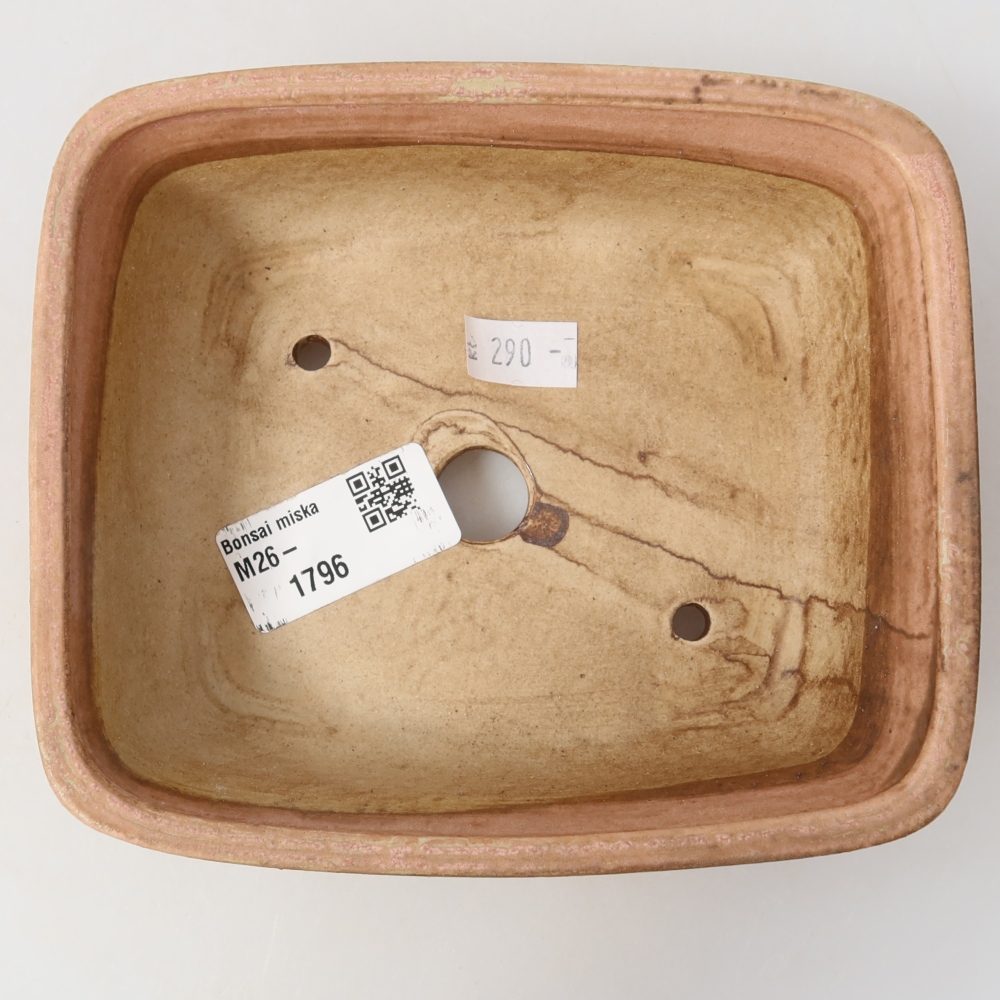 Keramik-Bonsai-Schale, 15 x 13 x 4,5 cm, Farbe: Rosa