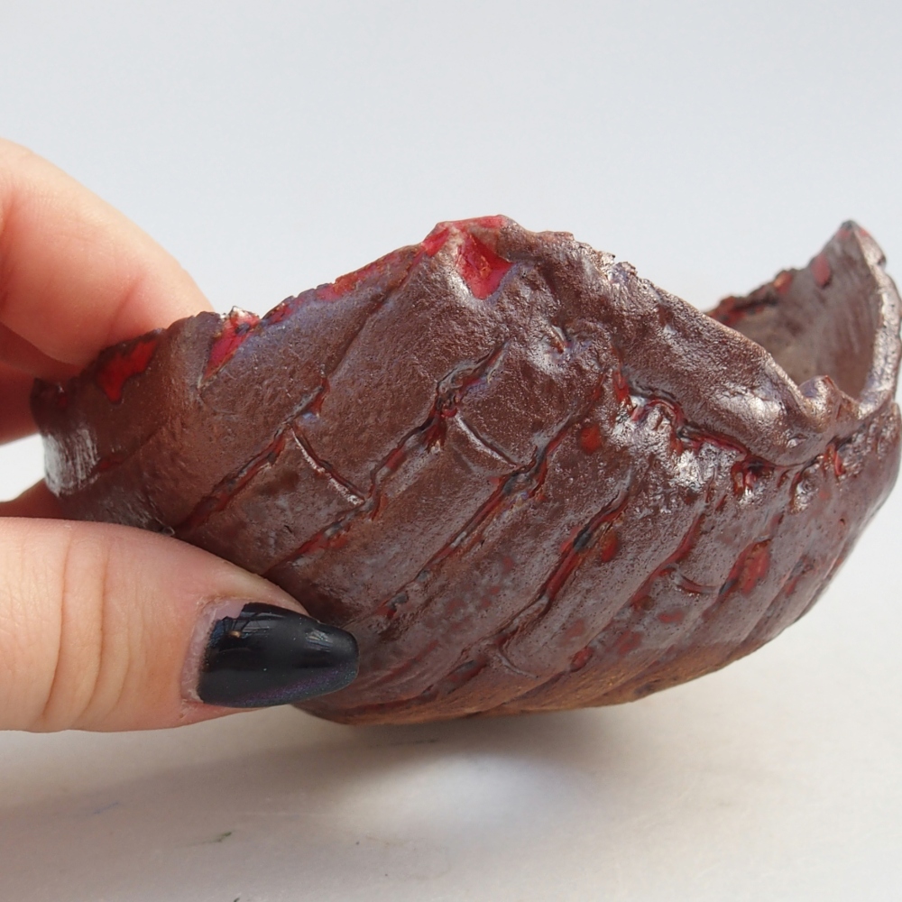 Keramikschale 10 x 9,5 x 5,5 cm , Farbe braun