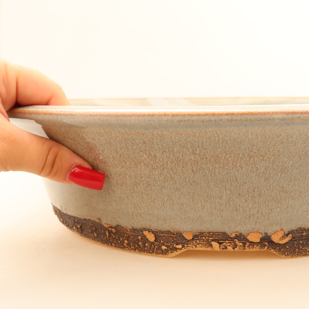 Keramik-Bonsai-Schale 35,5 x 35,5 x 9 cm, Farbe: grau – NUR PERSÖNLICHE ABHOLUNG oder Palettentransport