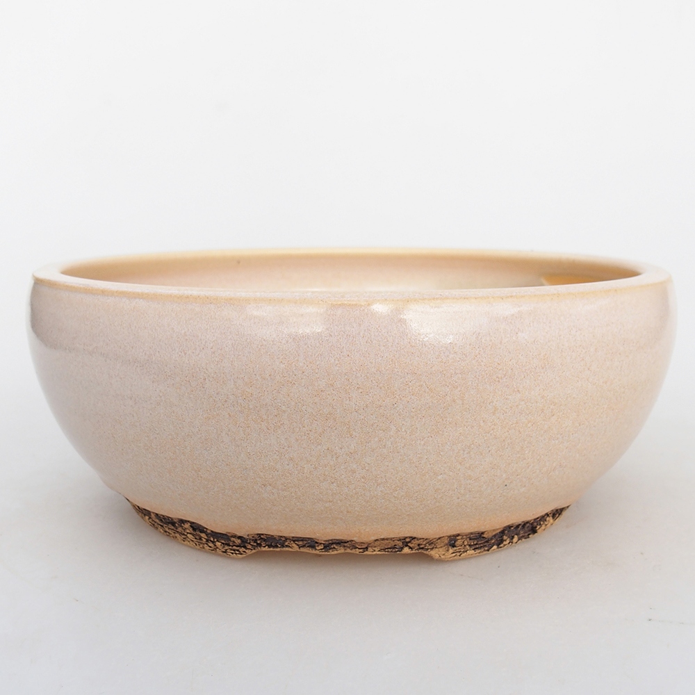 Bonsaischale aus Keramik 18,5 x 18,5 x 7,5 cm, Farbe beige