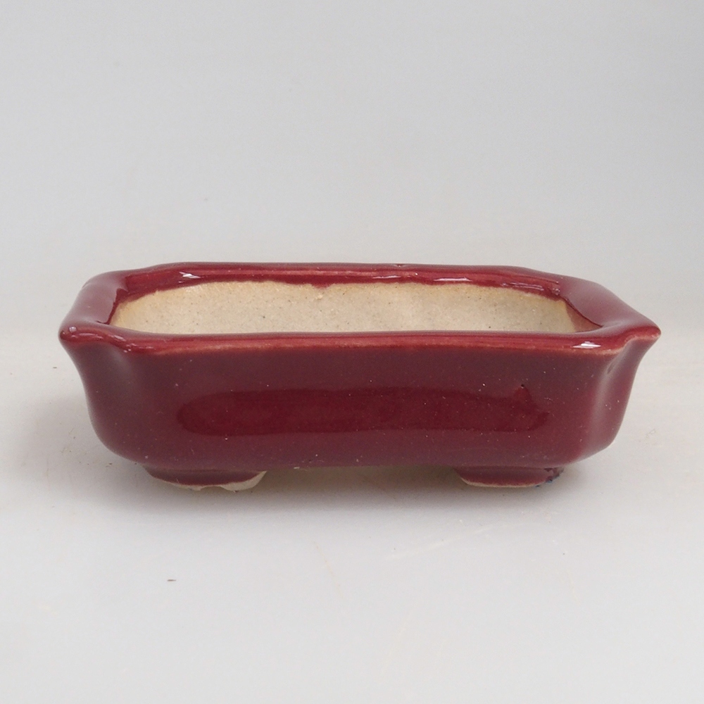 Mini-Bonsaischale 5,5 x 3,5 x 1,5 cm, bordeauxrot