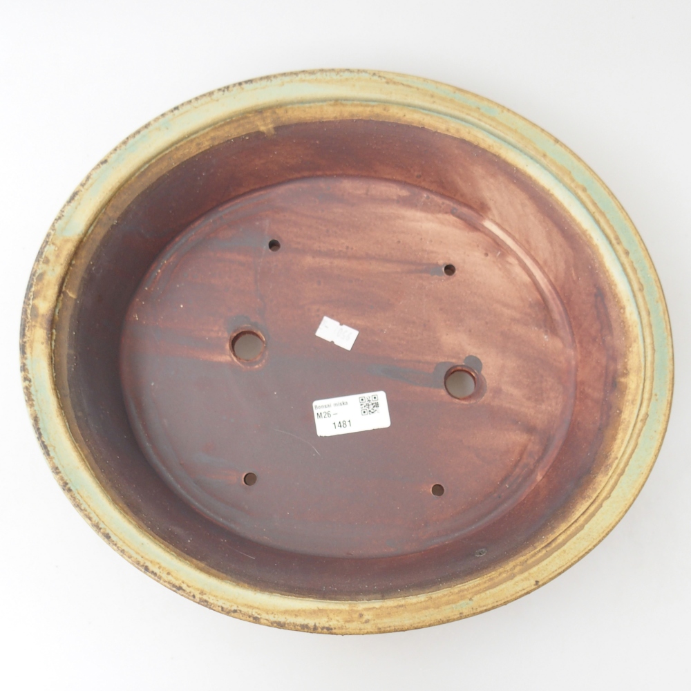 Bonsaischale aus Keramik 32 x 29 x 7,5 cm, grün