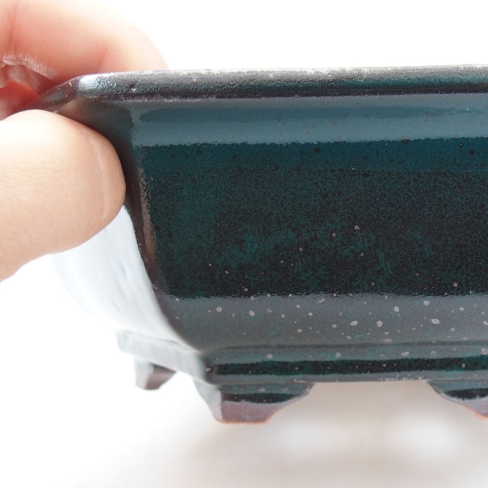 Bonsaischale aus Keramik 15,5 x 12 x 6 cm, Farbe blau