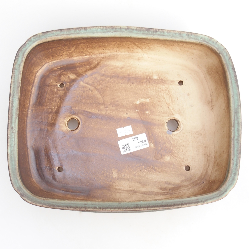 Bonsaischale aus Keramik 29,5 x 24 x 7 cm, grün