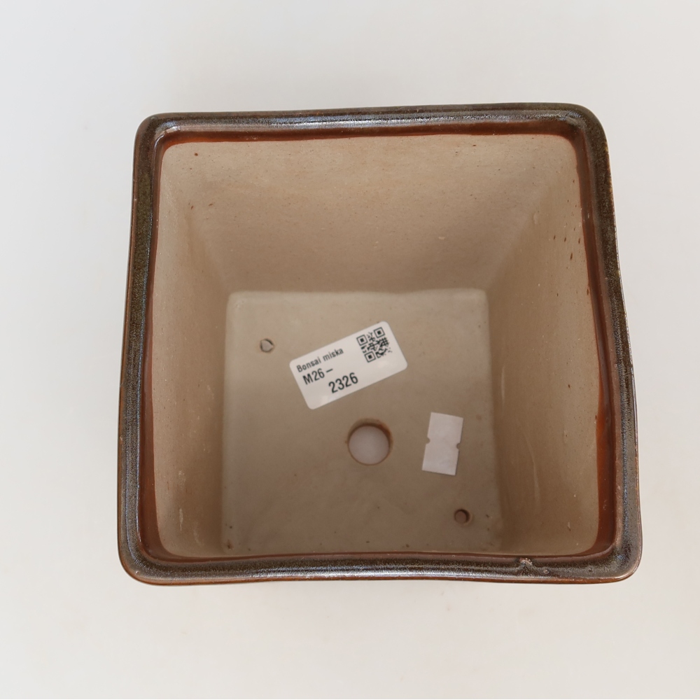 Keramik-Bonsai-Schale 13 x 13 x 14 cm, Farbe: braun