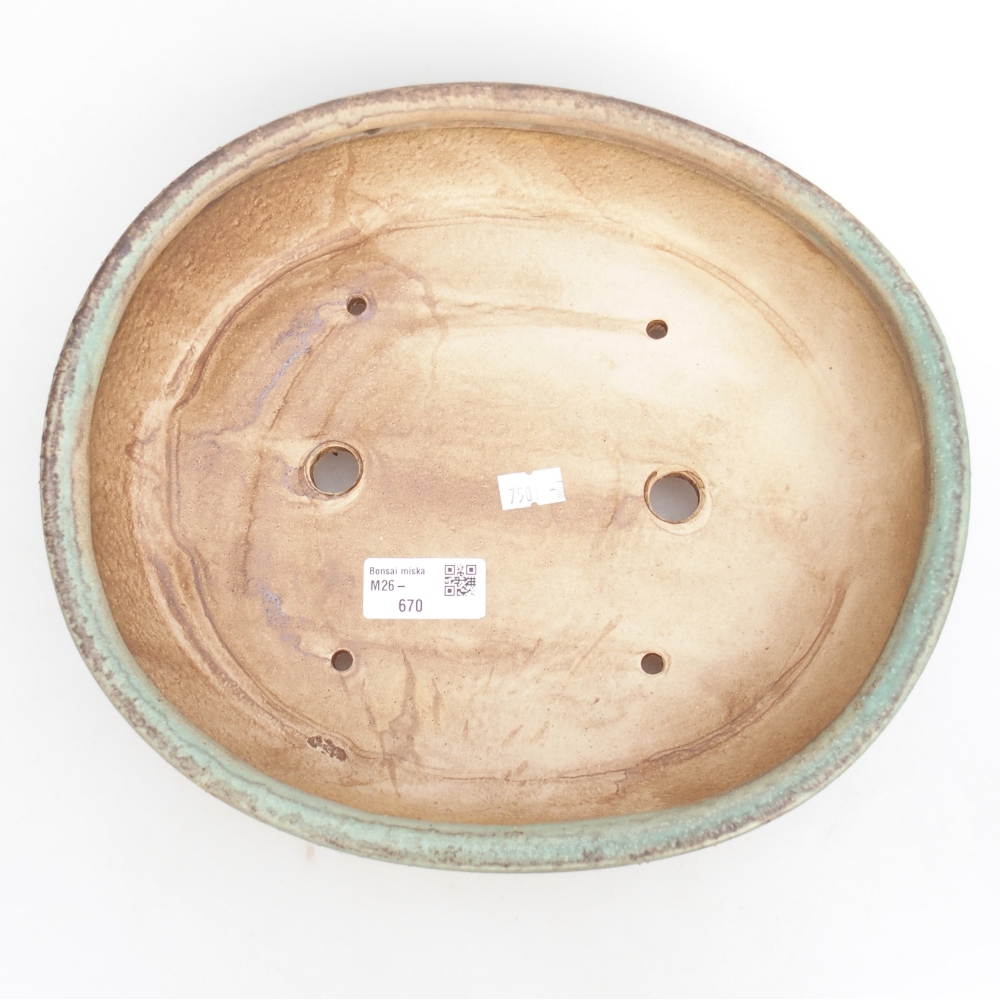 Bonsaischale aus Keramik 28,5 x 25 x 6 cm, grün