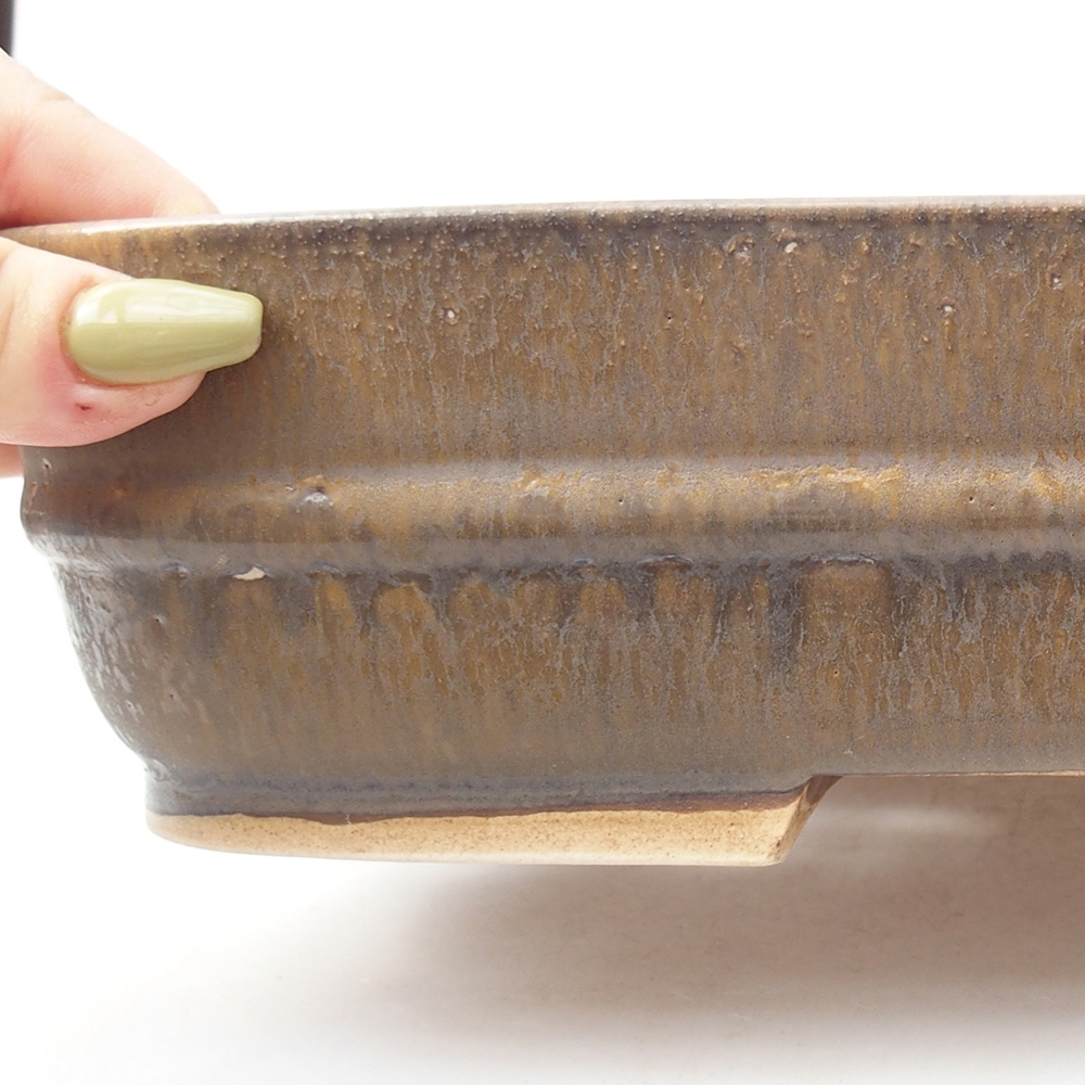 Bonsaischale aus Keramik 29 x 24 x 7 cm, braun
