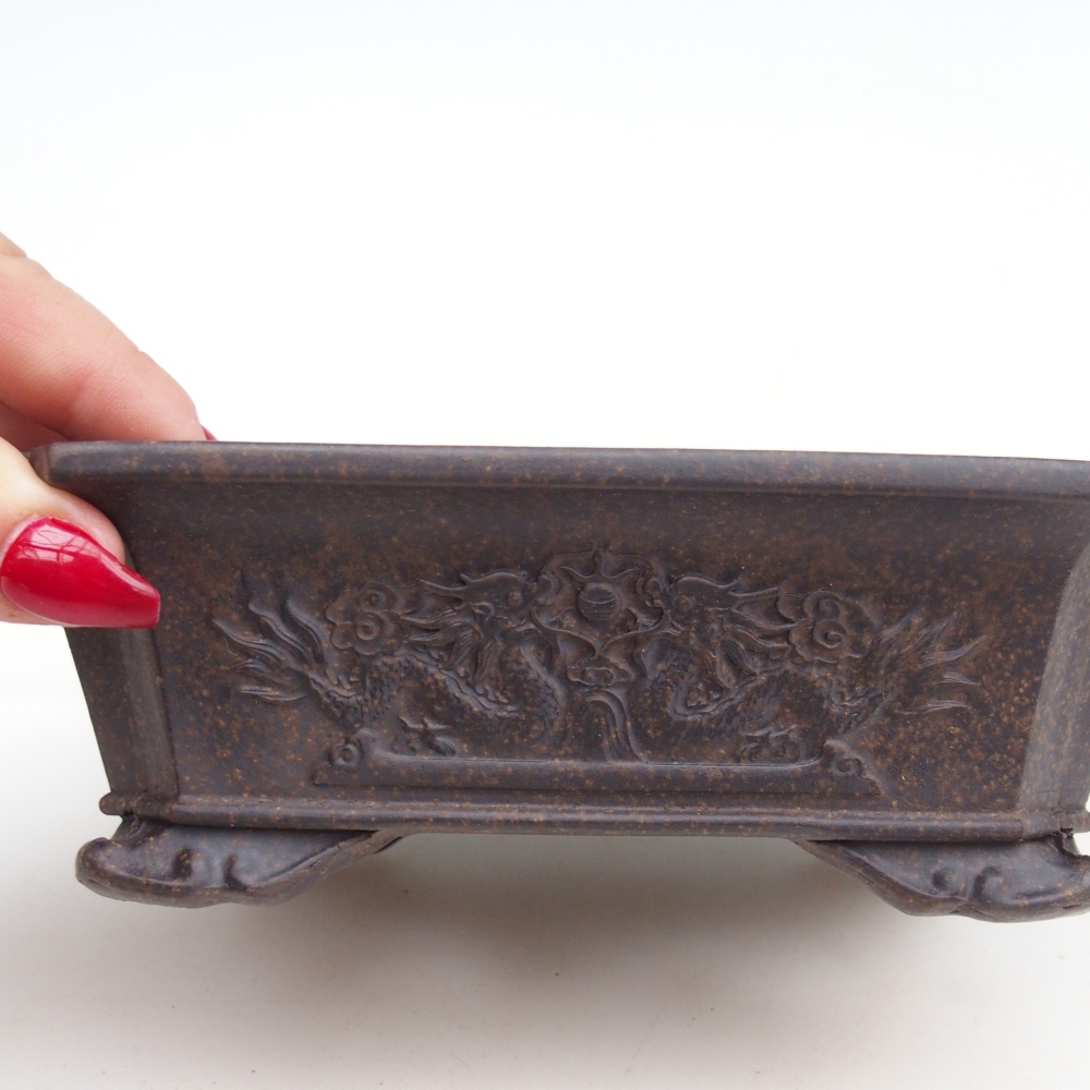 Bonsaischale aus Keramik 16 x 12 x 5 cm, bräunlich ocker