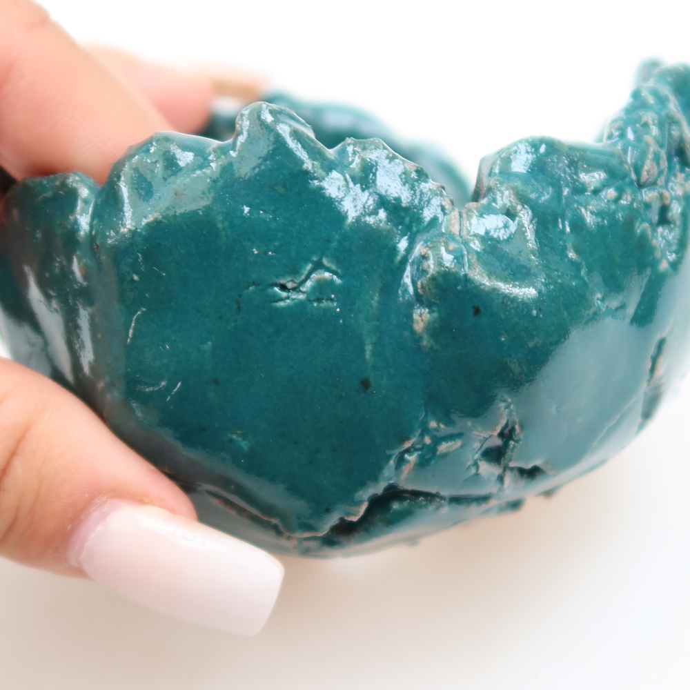 Keramikschale 9 x 8,5 x 6 cm , Farbe grün