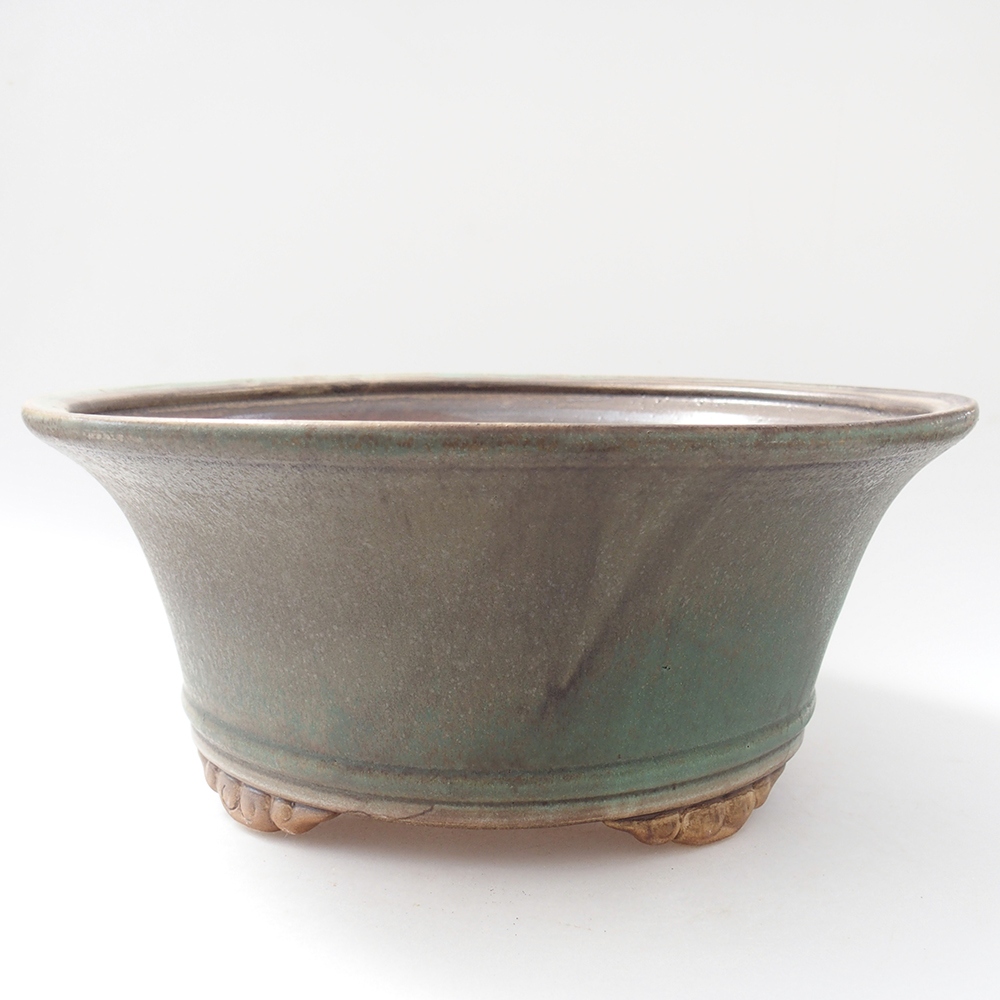 Bonsaischale aus Keramik 29 x 29 x 12 cm, grün