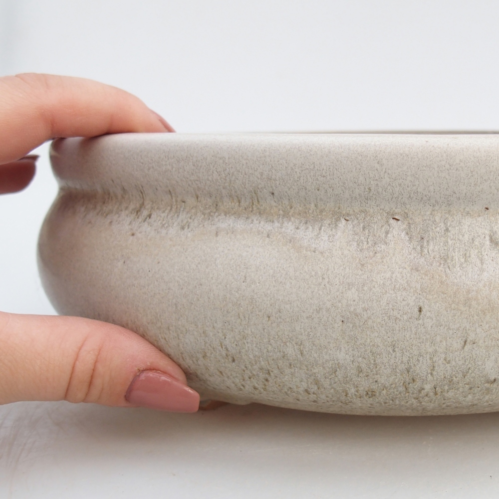 Bonsaischale aus Keramik 23 x 23 x 8 cm, Farbe beige