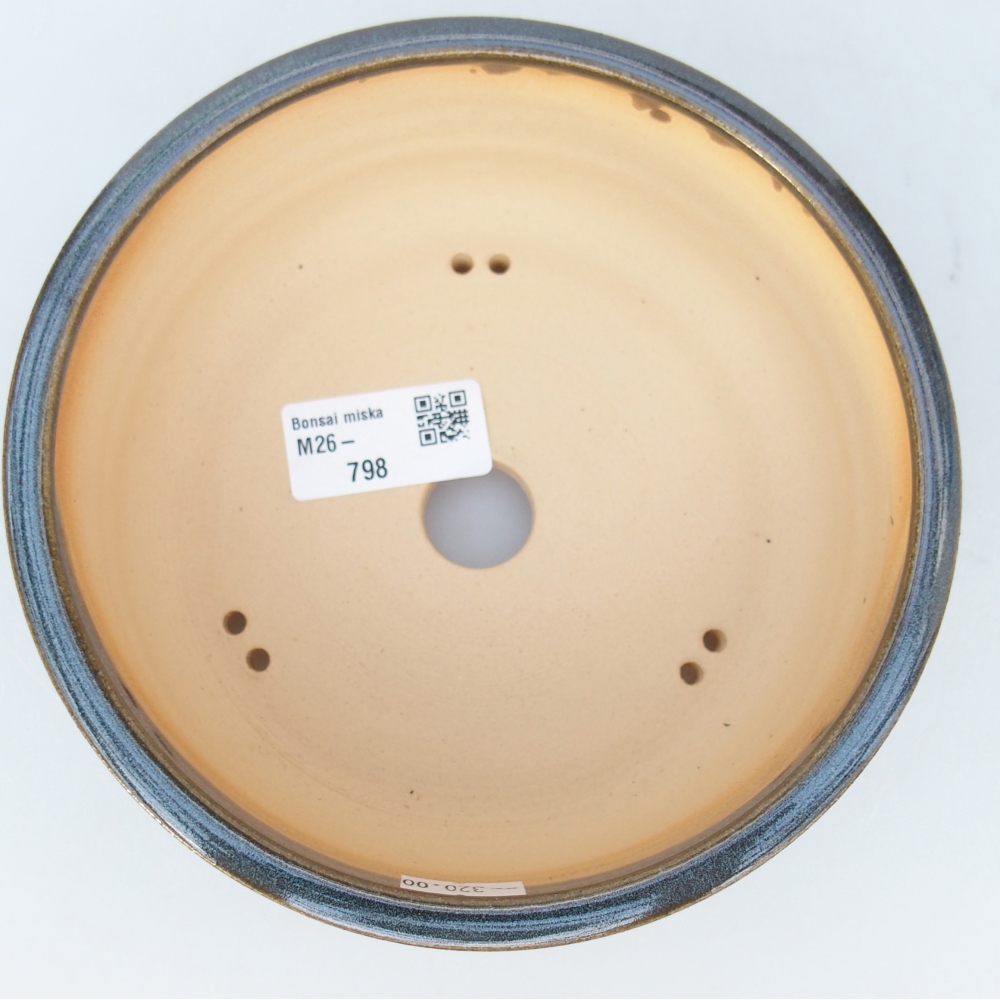 Bonsaischale aus Keramik 16 x 16 x 6 cm, blau-grau