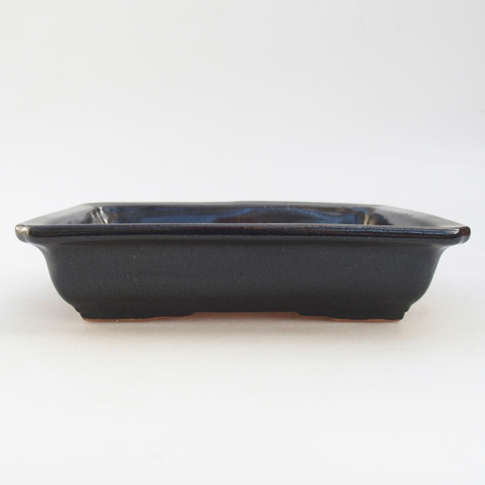 Bonsaischale aus Keramik 18 x 13,5 x 4 cm, schwarz