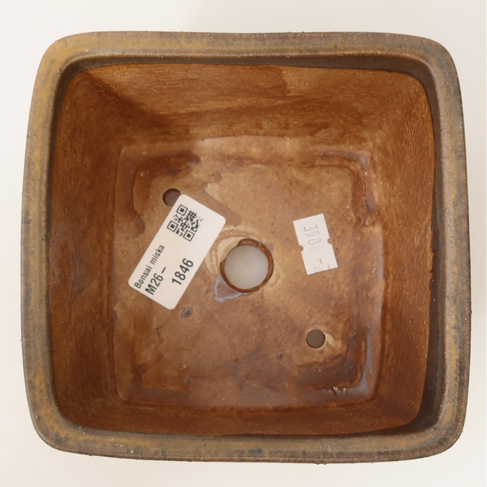 Bonsaischale aus Keramik 13 x 13 x 8 cm, braun