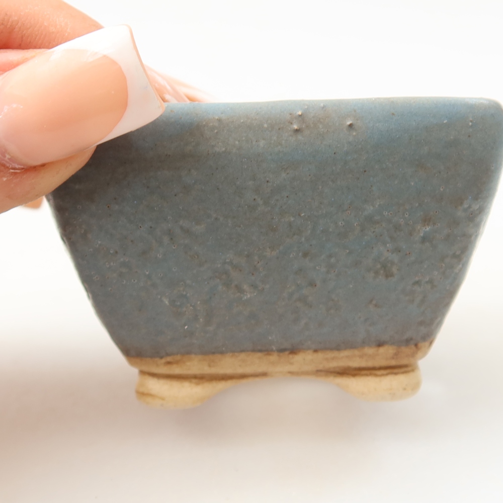 Keramik-Bonsai-Schale, 6 x 6 x 4 cm, Farbe: Blau