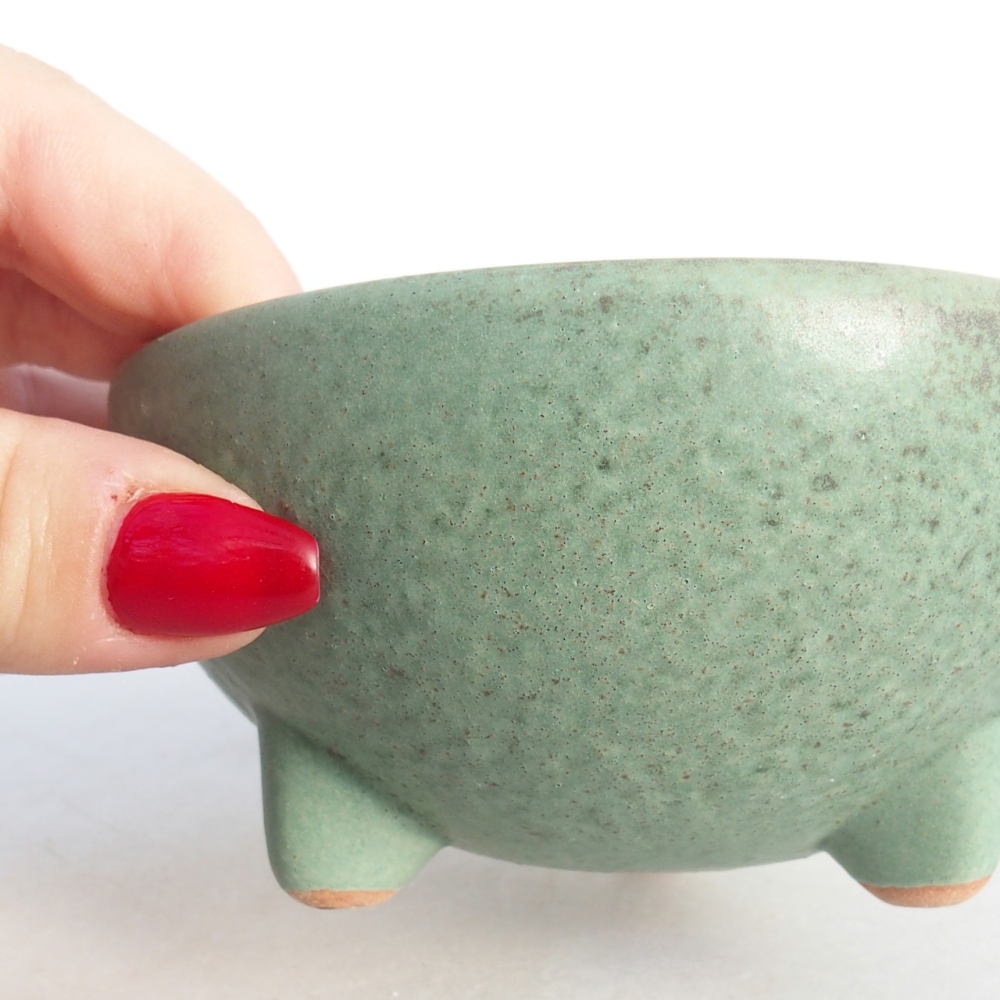 Bonsaischale aus Keramik 10 x 10 x 5 cm, grün