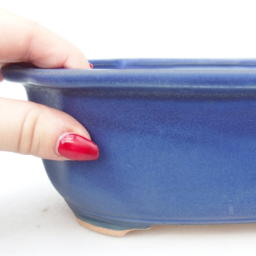 Bonsaischale aus Keramik 22 x 18 x 7,5 cm, Farbe blau