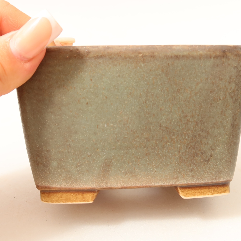 Keramik-Bonsai-Schale 10,5 x 10,5 x 7 cm, Farbe: grün
