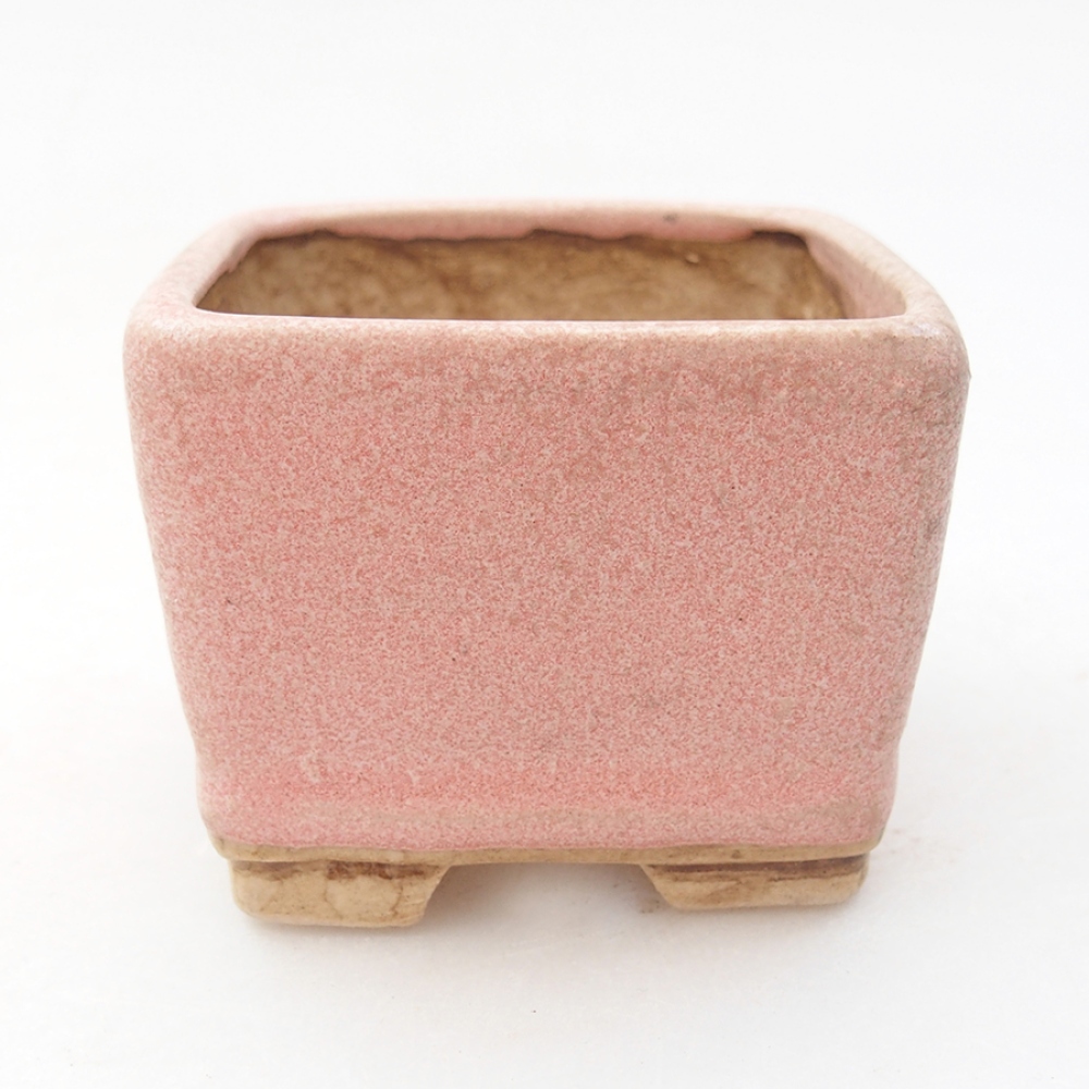 Bonsaischale aus Keramik 6 x 6 x 4,5 cm, rosa