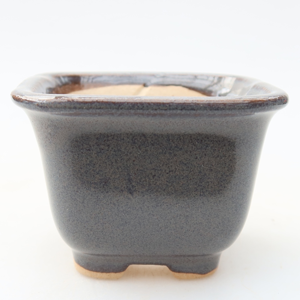 Keramik-Bonsai-Schale, 6,5 x 6,5 x 5 cm, Farbe: Grau