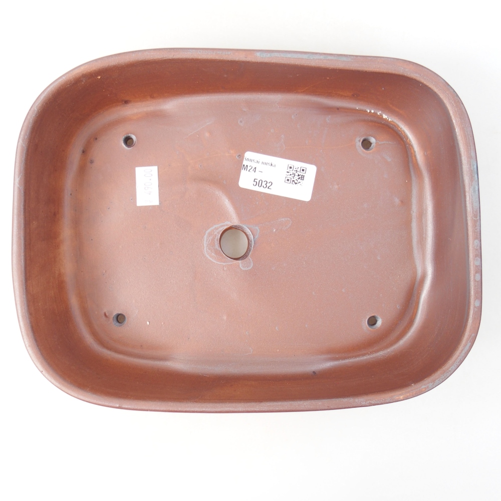 Bonsaischale aus Keramik 23 x 18 x 5,5 cm, metallfarben