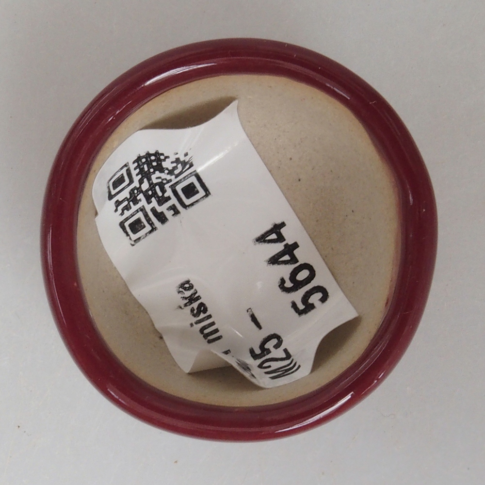 Mini-Bonsaischale 3,5 x 3,5 x 2 cm, bordeauxrot