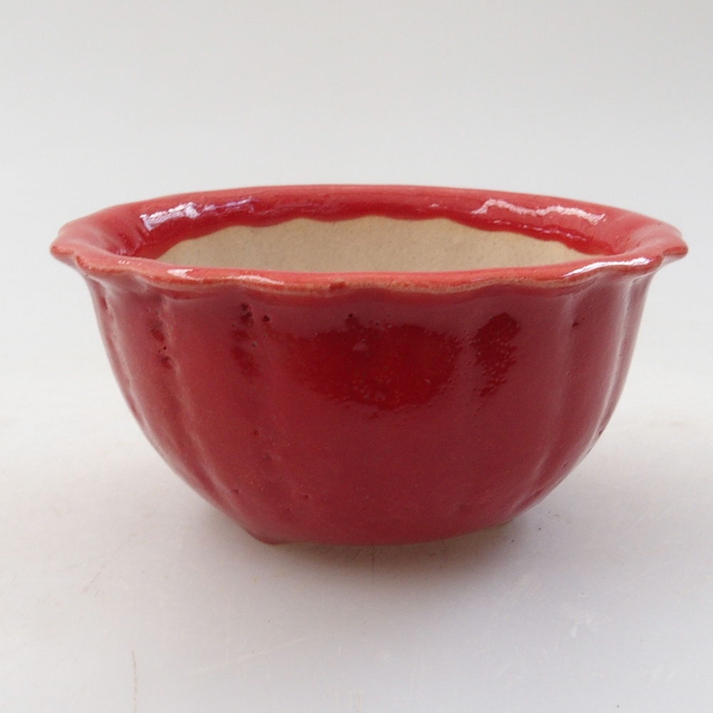 Mini-Bonsaischale 7 x 7 x 3,5 cm, Farbe rot