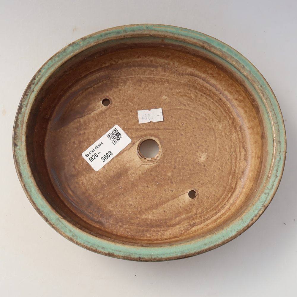 Bonsaischale aus Keramik 21 x 19 x 5 cm, grün