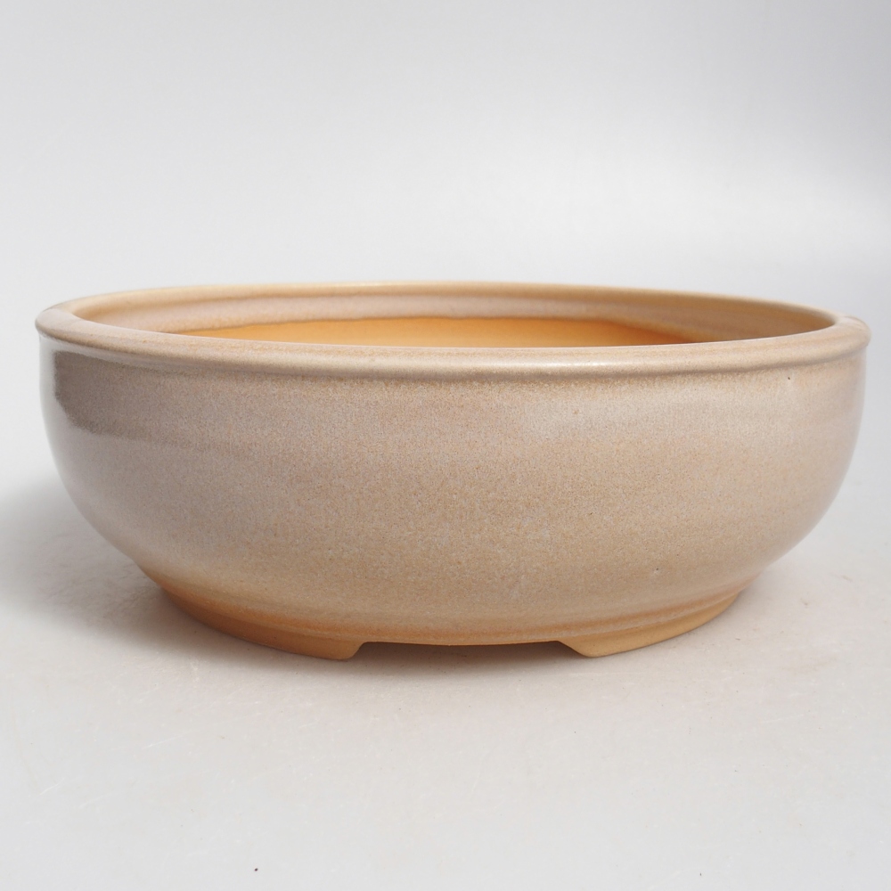 Bonsaischale aus Keramik 21 x 21 x 7 cm, Farbe beige