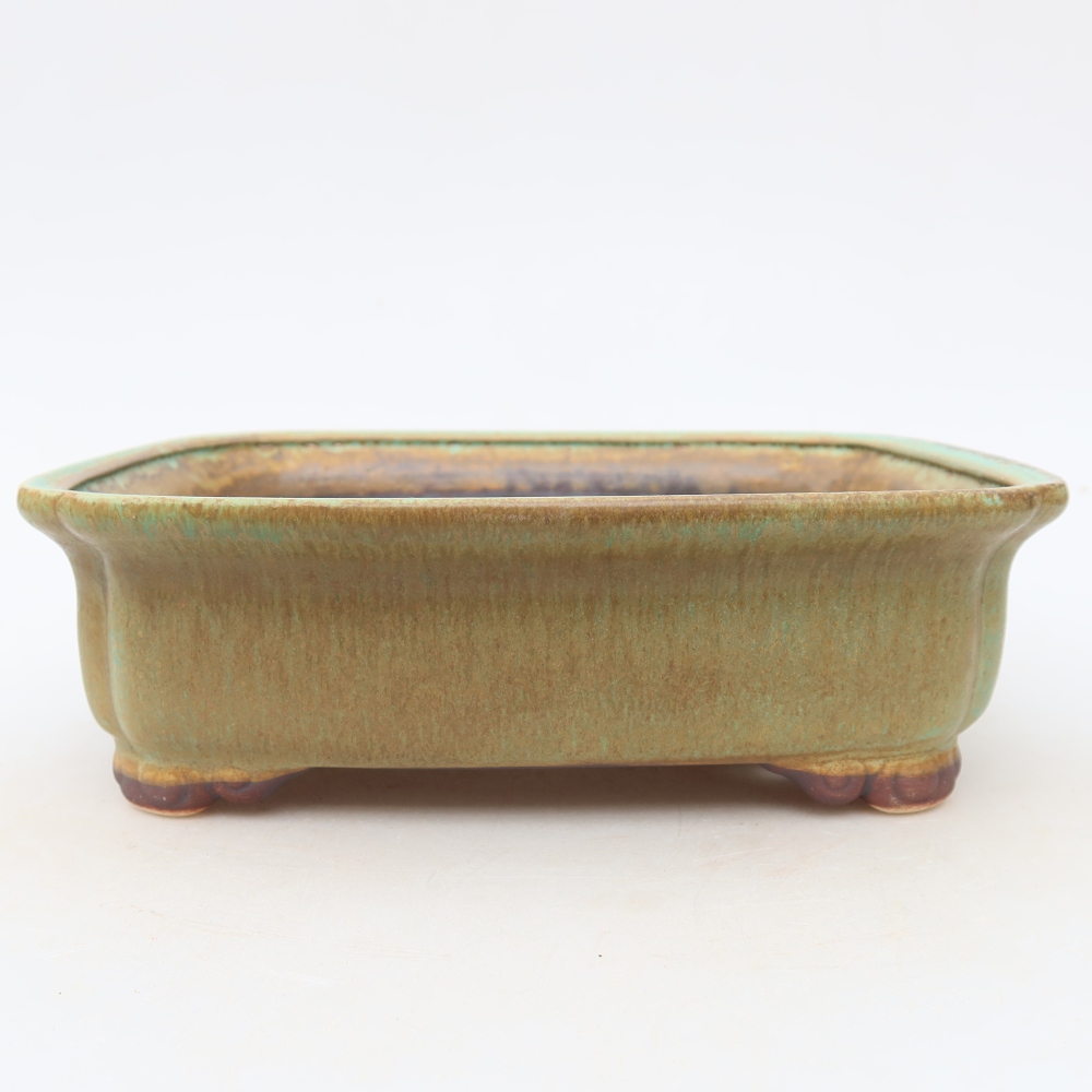Keramik-Bonsai-Schale 20 x 17,5 x 6 cm, Farbe: grün