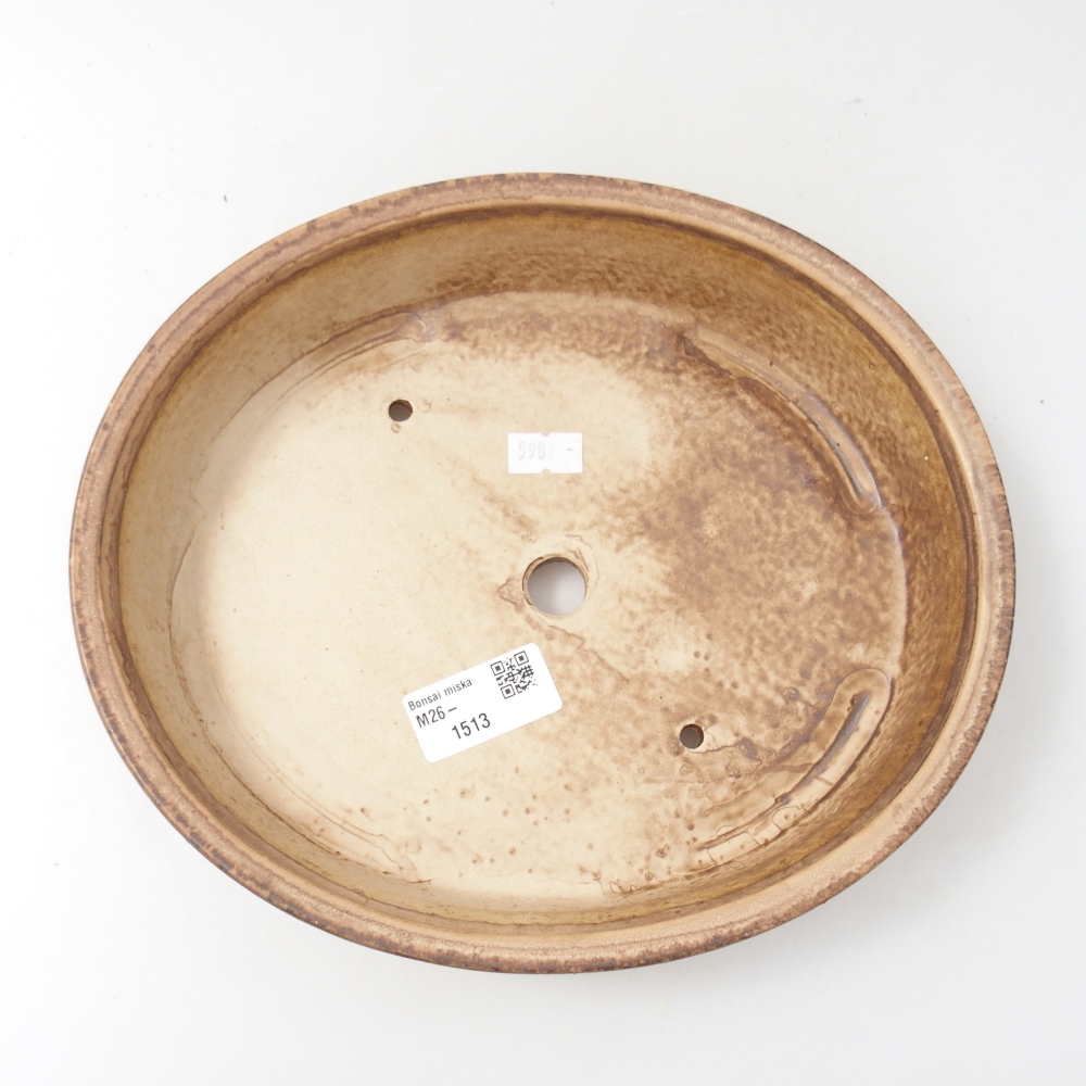 Bonsaischale aus Keramik 24 x 21 x 5 cm, Farbe beige