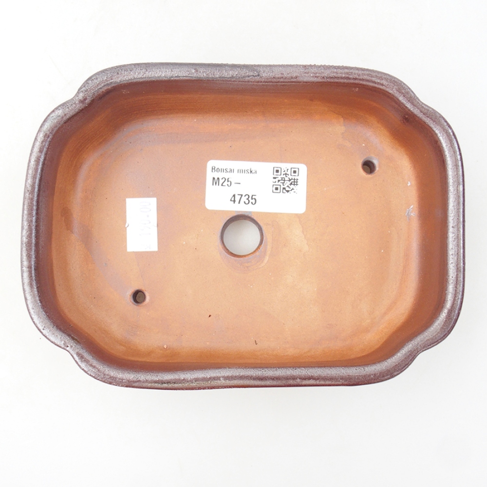 Bonsaischale aus Keramik 15 x 11,5 x 4,5 cm, braun