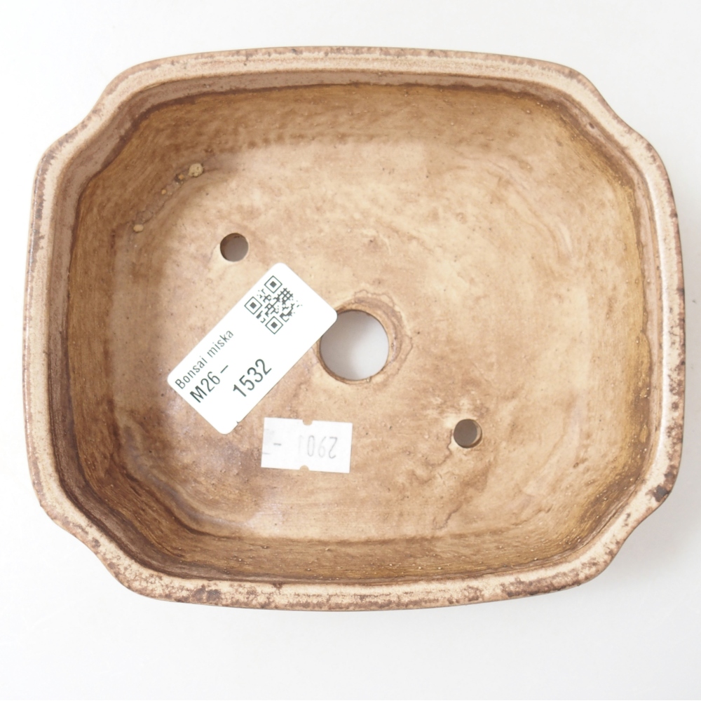 Bonsaischale aus Keramik 14 x 12 x 4,5 cm, Farbe beige
