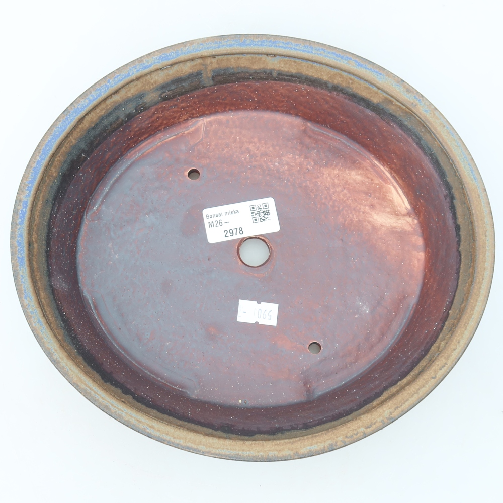 Keramik-Bonsai-Schale 24 x 21,5 x 5,5 cm, Farbe: braun