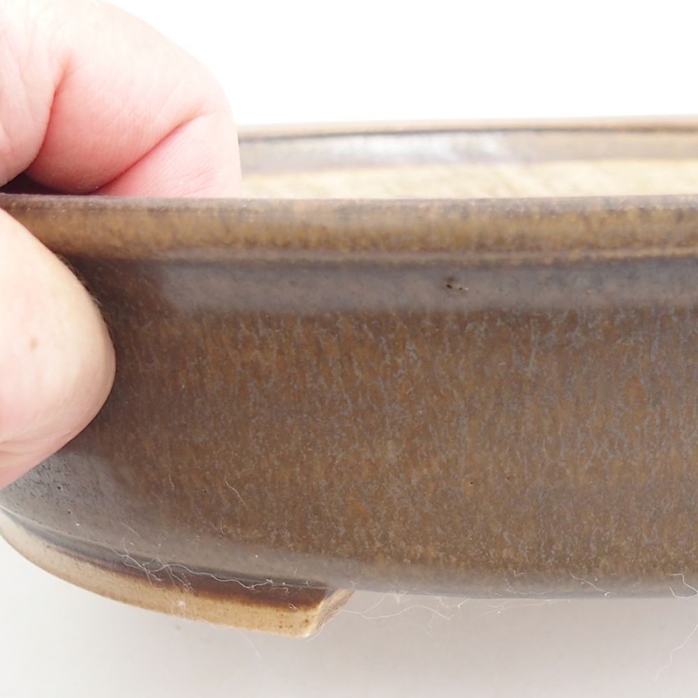 Bonsaischale aus Keramik 25,5 x 23 x 5,5 cm, braun