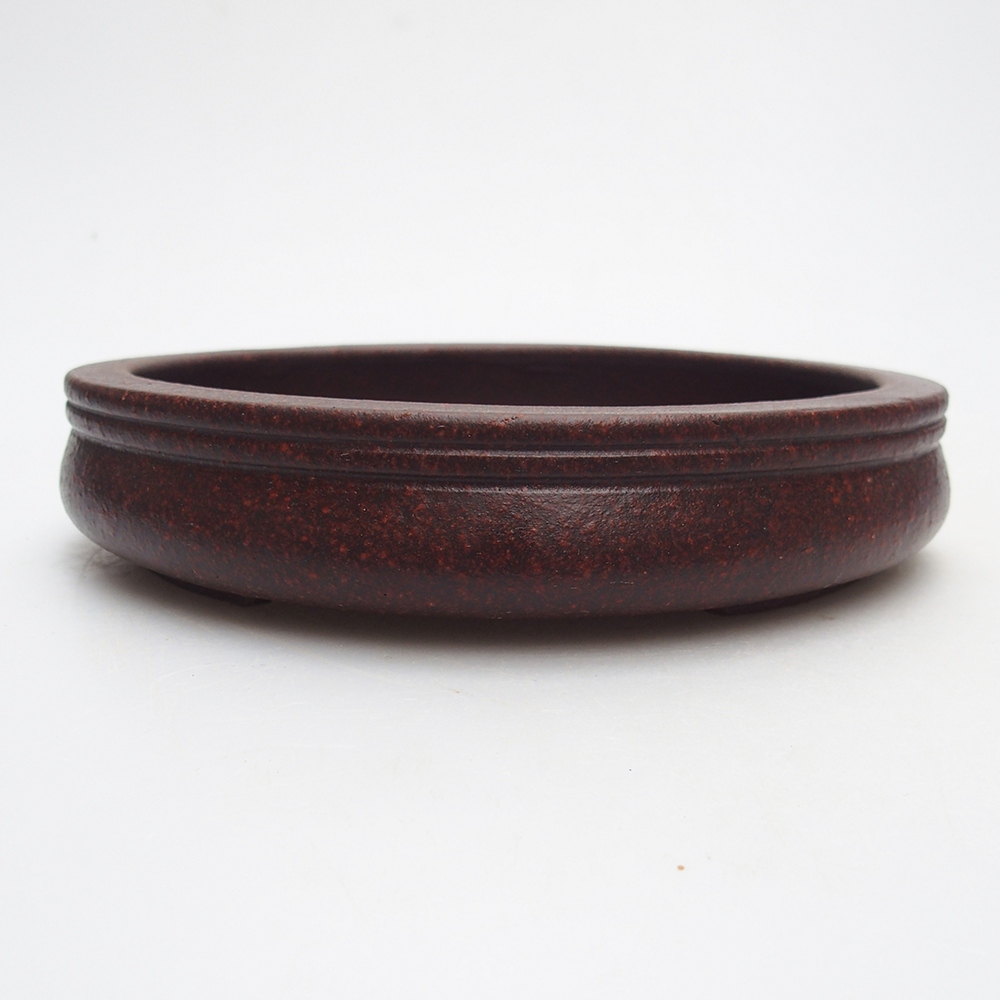 Schale 16 x 16 x 3,5 cm braun-rot