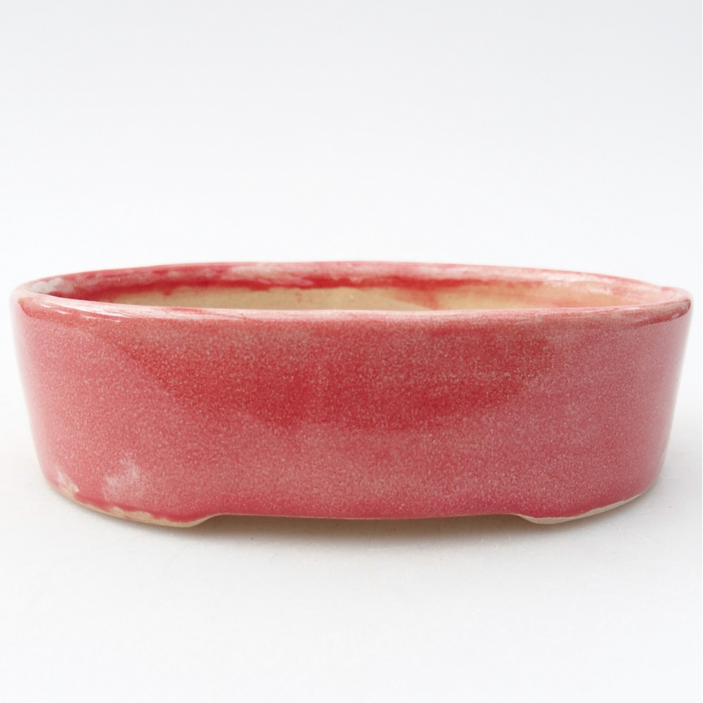 Bonsaischale aus Keramik 12,5 x 10 x 3,5 cm, Farbe rot
