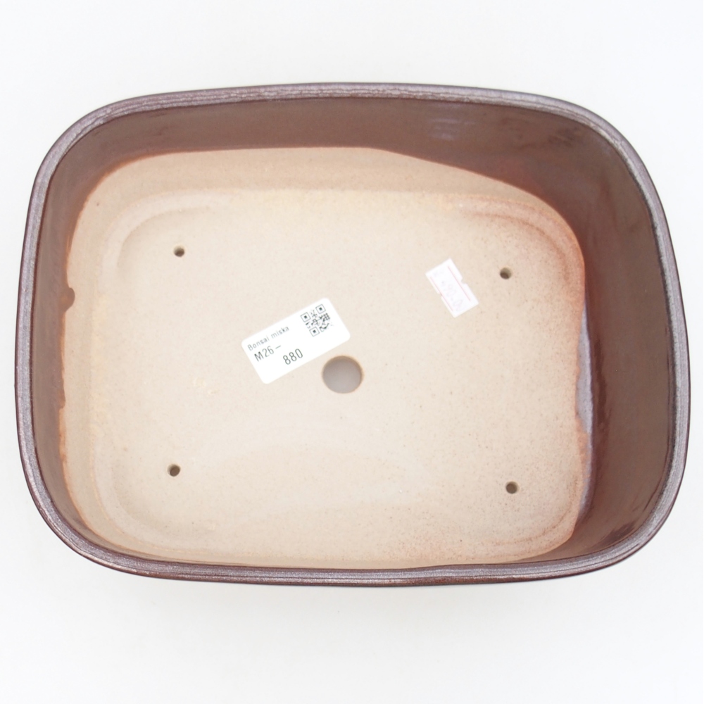 Bonsaischale aus Keramik 23,5 x 18 x 7,5 cm, braun