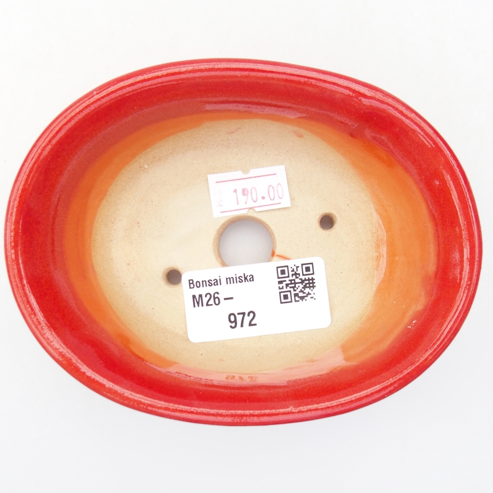 Bonsaischale aus Keramik 11 x 8,5 x 4 cm, Farbe rot