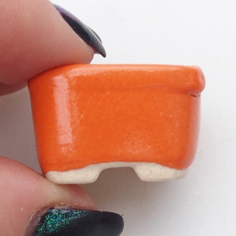Mini-Bonsaischale 2,5 x 2,5 x 1,5 cm, orange