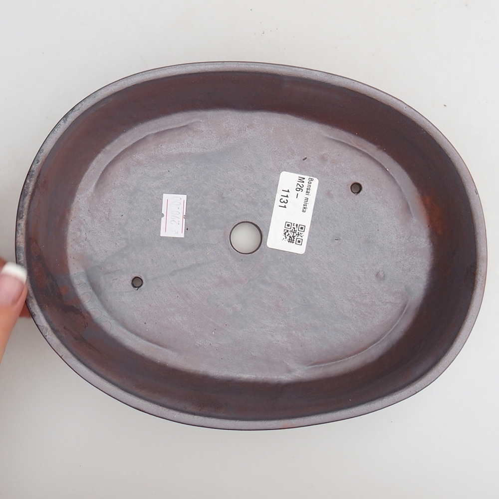 Bonsaischale aus Keramik 21,5 x 17 x 5 cm, metallfarben