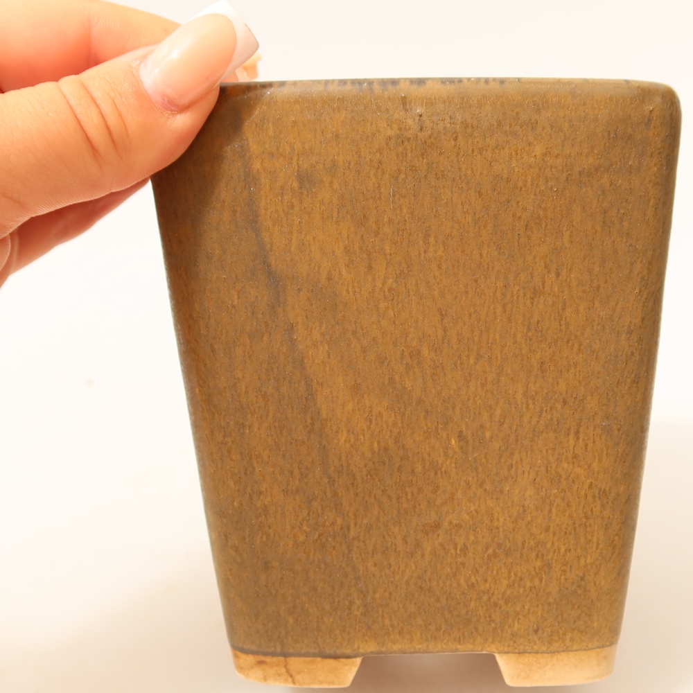 Keramik-Bonsai-Schale 10,5 x 10,5 x 12 cm, Farbe: braun