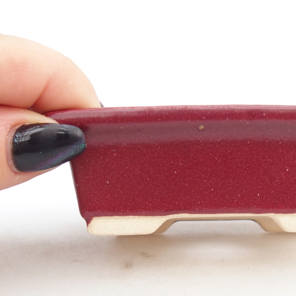 Mini-Bonsaischale 8 x 6 x 2,5 cm, bordeauxrot