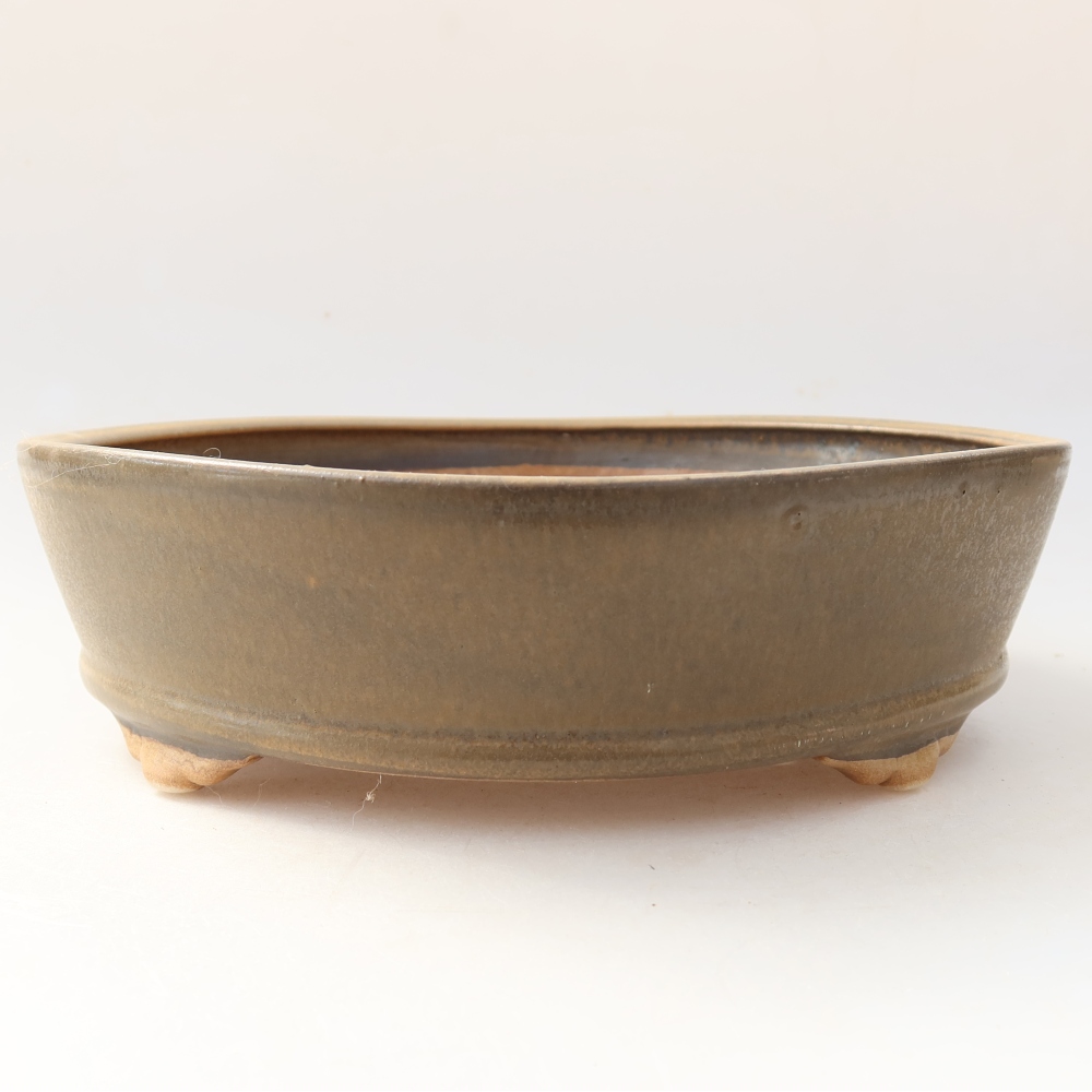 Bonsaischale aus Keramik 21,5 x 21,5 x 6 cm, braun