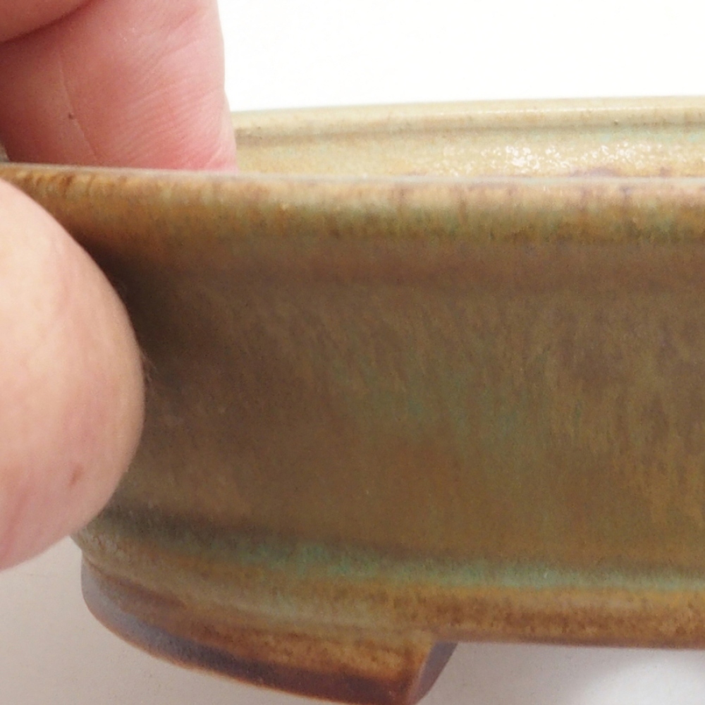 Bonsaischale aus Keramik 10 x 8,5 x 4 cm, braun